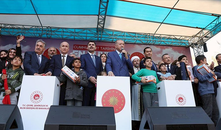 Cumhurbaşkanı Erdoğan, "İlk Evim, İlk İşyerim Projesi İlk Temel Atma Töreni"nde konuştu